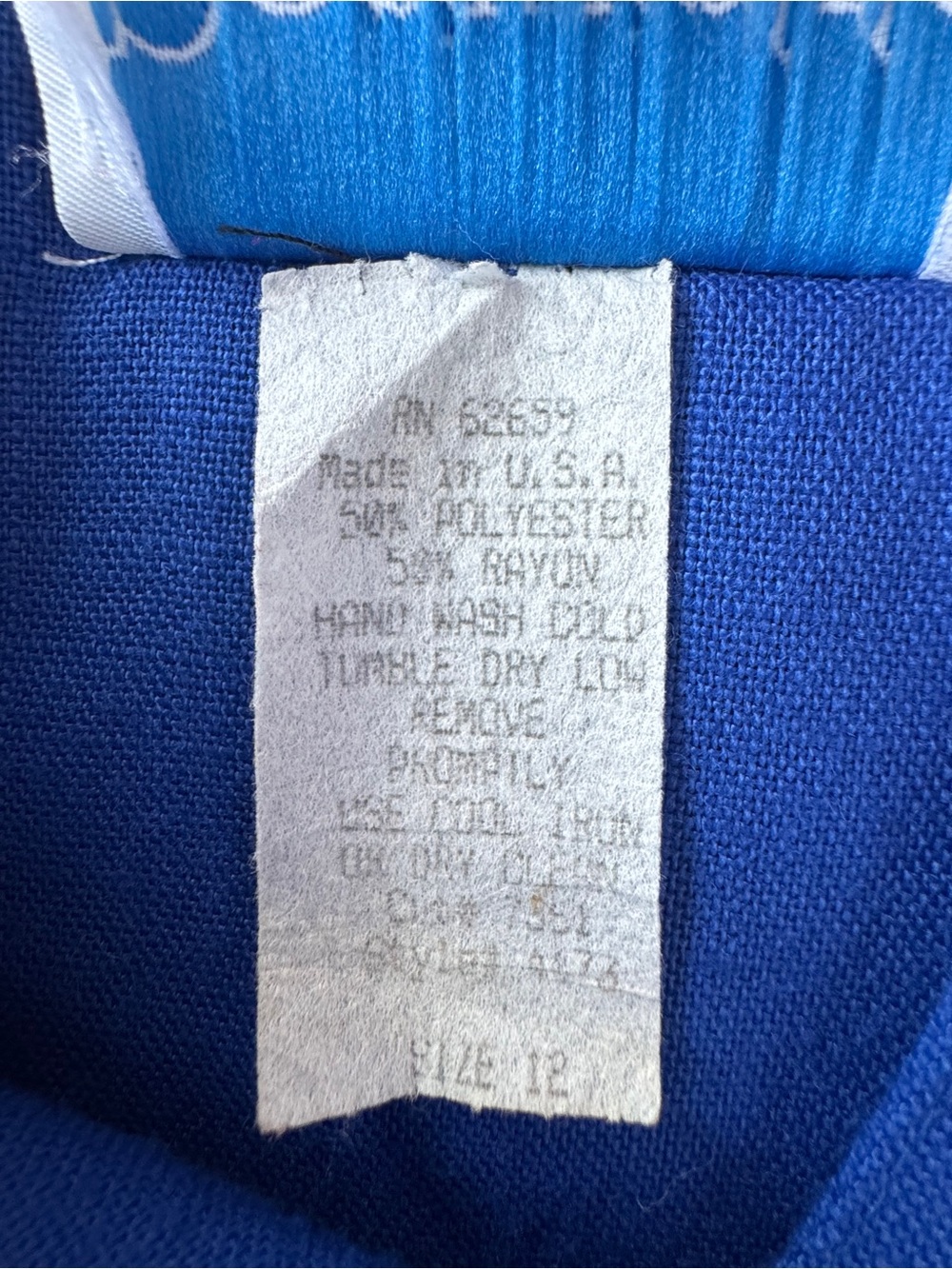 Blue Button-Front Women's Dress - Picture 5 of 6
